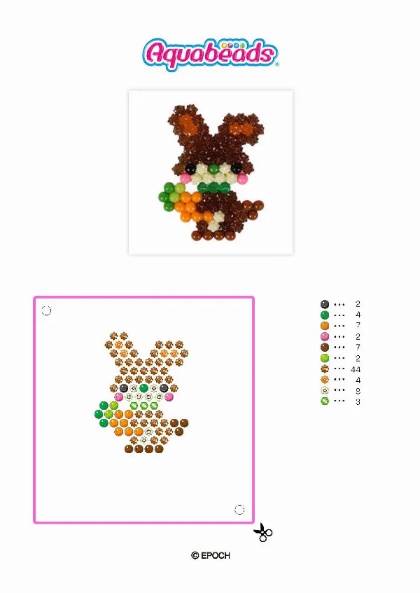 Aquabeads Rabbit Template